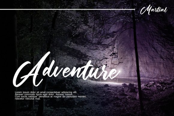 Martial Script Font PNG with transparent background - Preview 2
