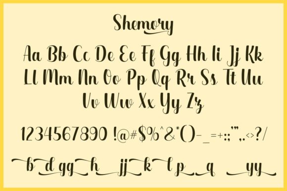 Shemory Font PNG with transparent background - Preview 4