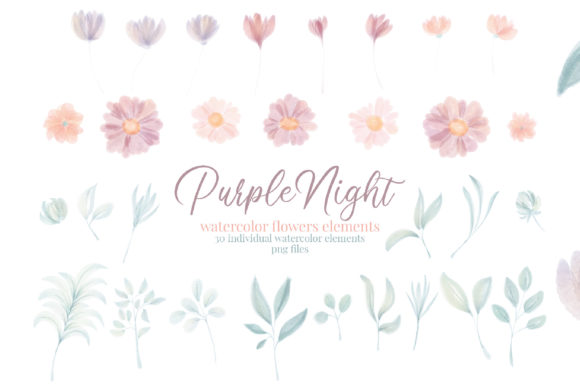 Watercolor Flower Clipart Elements Graphic Illustrations By Craft Point Art
