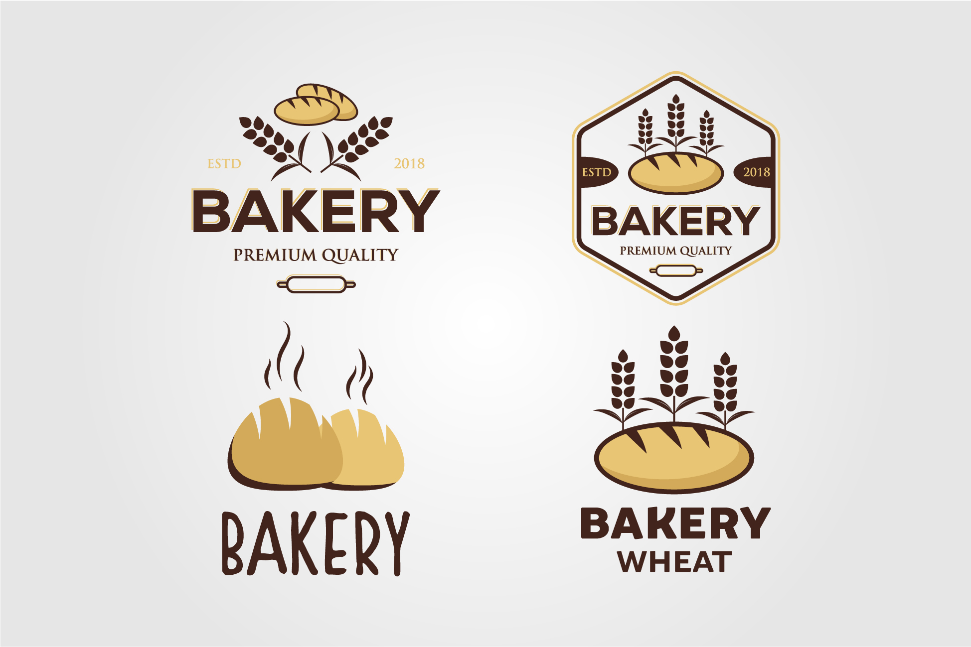 Vintage Bakery Logo Set Vector Design