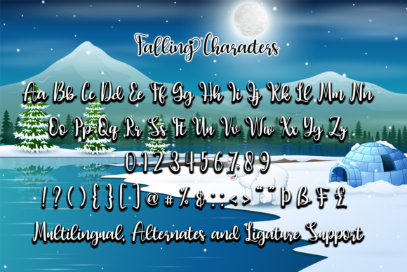 Falling Font PNG with transparent background - Preview 5