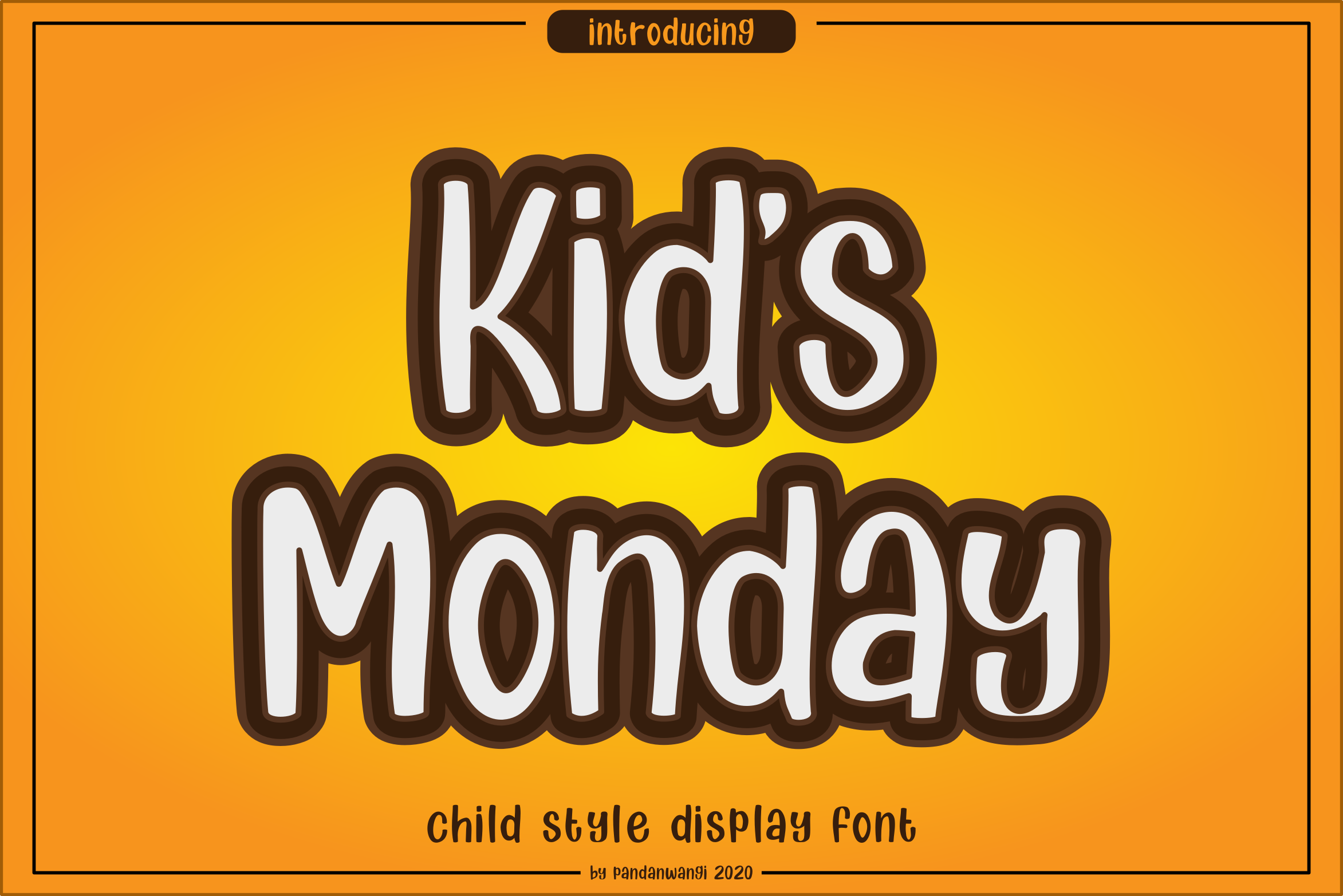 Kids Monday preview, fun display font for kids