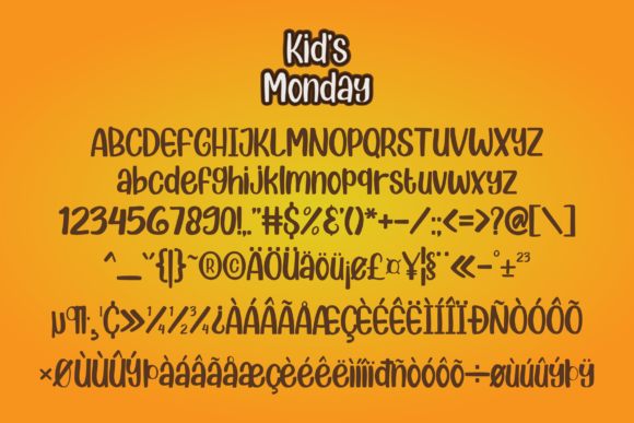 Kids Monday Font PNG with transparent background - Preview 5