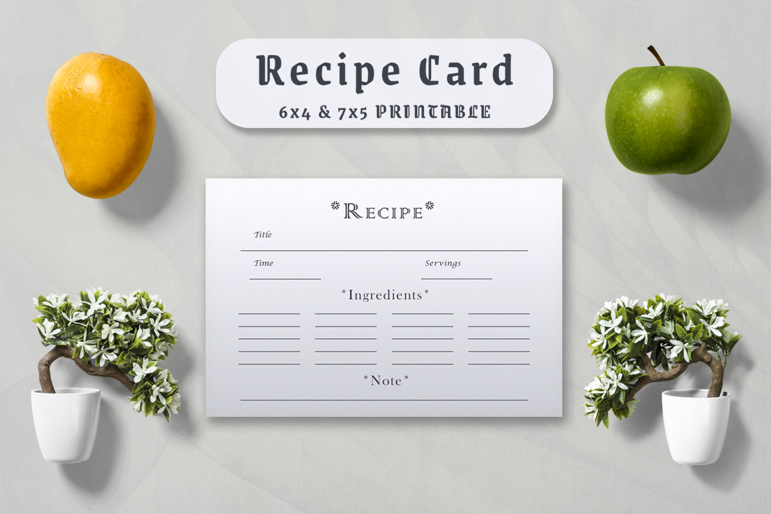 Minimal Recipe Card Template V3