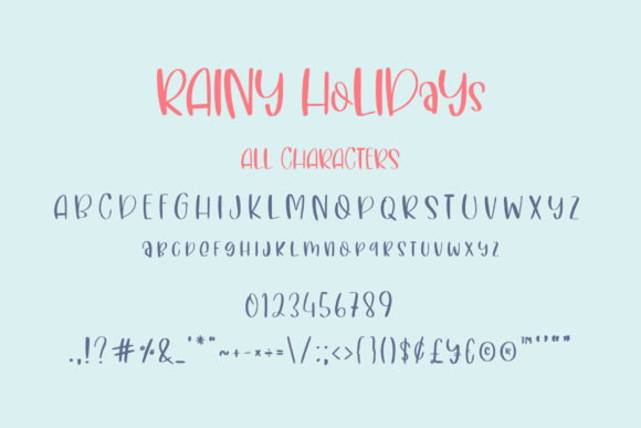 Rainy Holidays Font PNG with transparent background - Preview 2