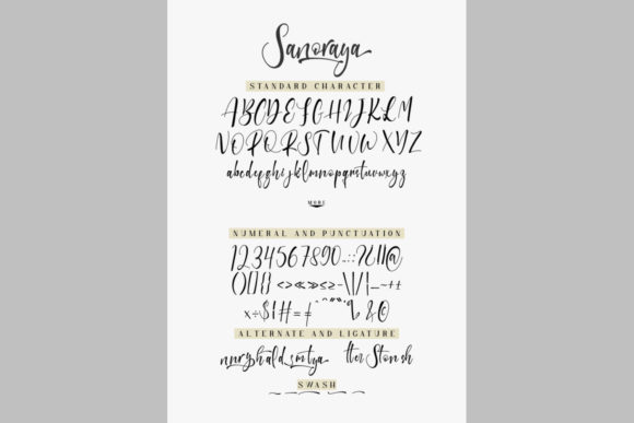 Sanoraya Font PNG with transparent background - Preview 4