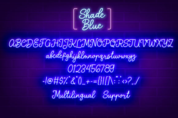 Shade Blue Font PNG with transparent background - Preview 4