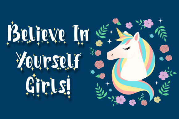 Shiny Unicorn Font PNG with transparent background - Preview 1