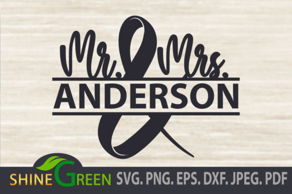 Wedding Monogram SVG Frame Mr & Mrs