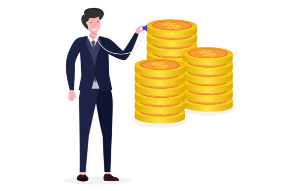 Financial Check-Up. Business Concept Graphic Illustrations By Fauzi Arts