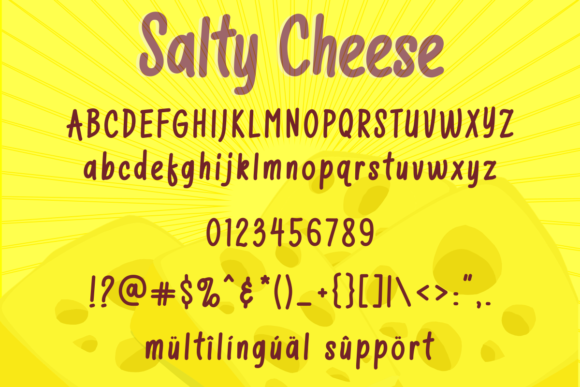 Salty Cheese Font PNG with transparent background - Preview 1