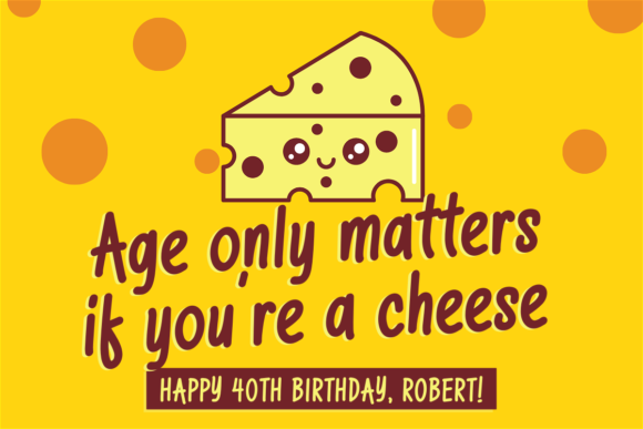 Salty Cheese Font PNG with transparent background - Preview 3