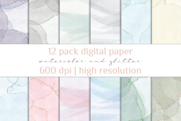 Watercolor Digital Paper Pack Bundle Graphic Backgrounds By Craft Point Art
