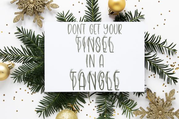 Christmas Tinsel Font PNG with transparent background - Preview 2