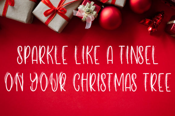 Christmas Tinsel Font PNG with transparent background - Preview 4