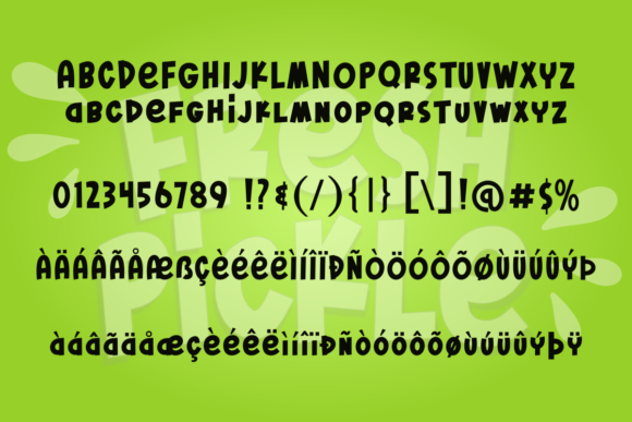 Fresh Pickle Font PNG with transparent background - Preview 1