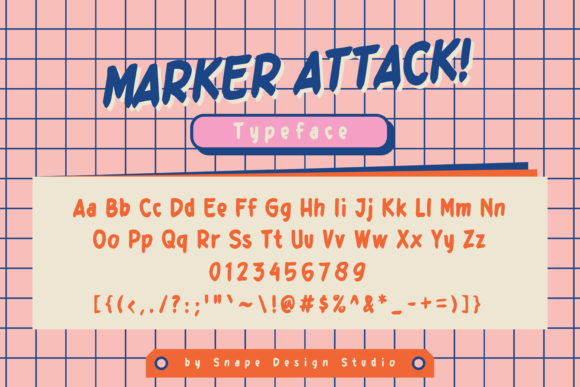 Marker Attack Font PNG with transparent background - Preview 1