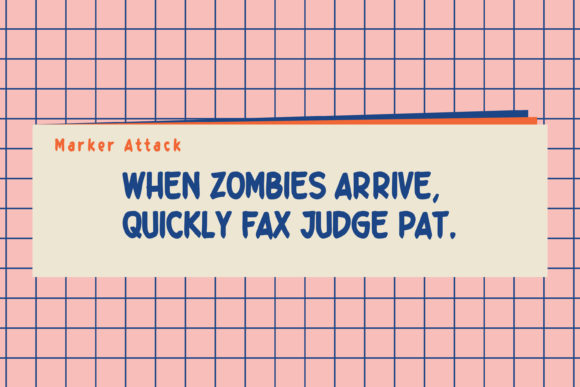 Marker Attack Font PNG with transparent background - Preview 2