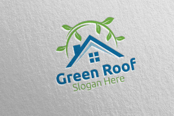 Real Estate Green Roofing Logo 45 Illustration Logos Par denayunecf