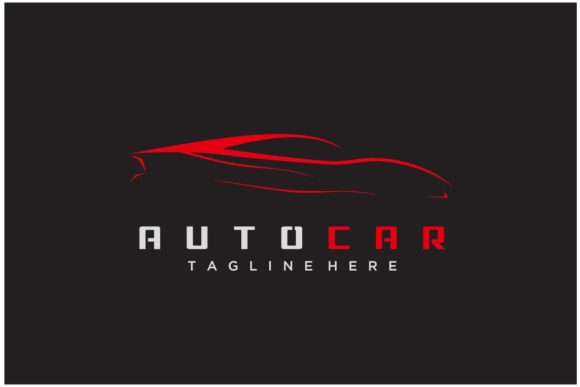 Auto Super Car Logo in Simple Red Line Graphic Logos By sore88