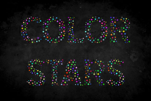 Color Stars Font PNG with transparent background - Preview 1