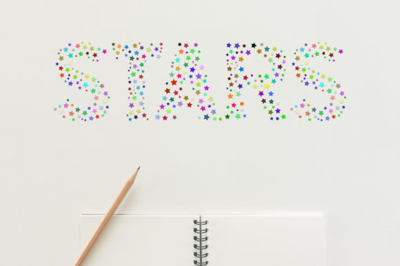 Color Stars Font PNG with transparent background - Preview 2