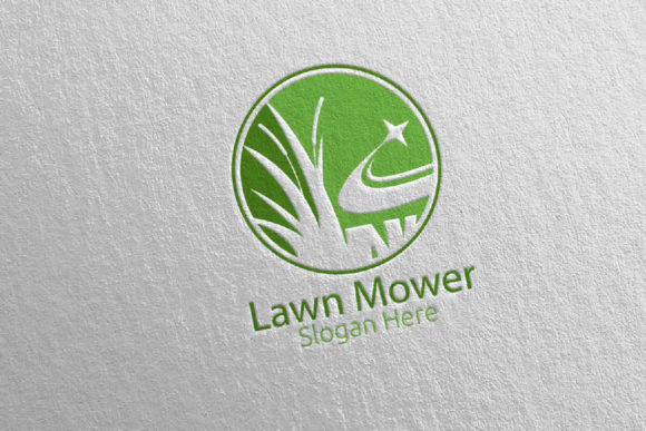Lawn Mower Gardener Mowing Logo 7 Grafica Loghi Di denayunecf
