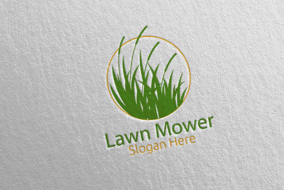 Lawn Mower Gardener Mowing Logo 9 Gráfico Logotipos Por denayunecf