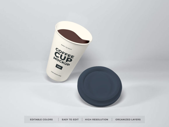Realistic Paper Coffee Cup PSD Mockup Grafica Tazze da Caffè Di dendysign