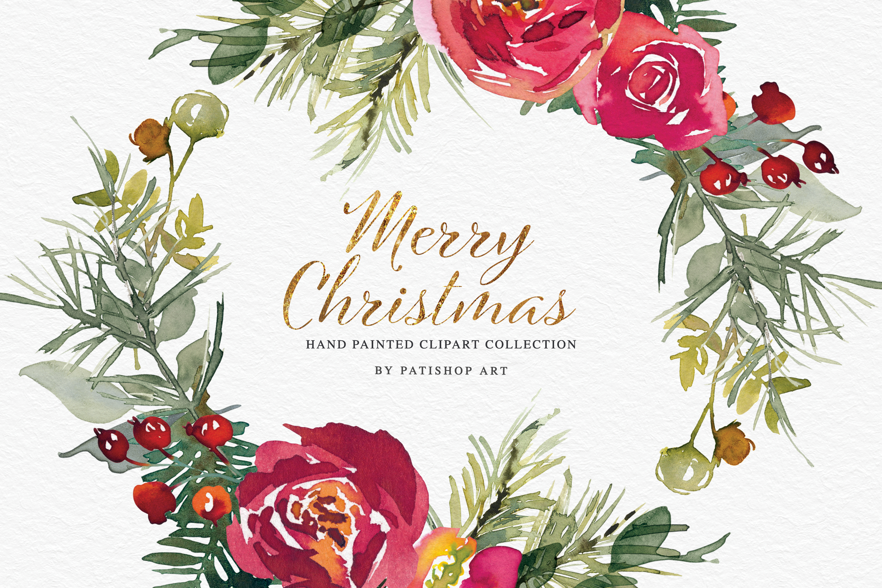 Christmas Watercolor Clipart Set - photo 2