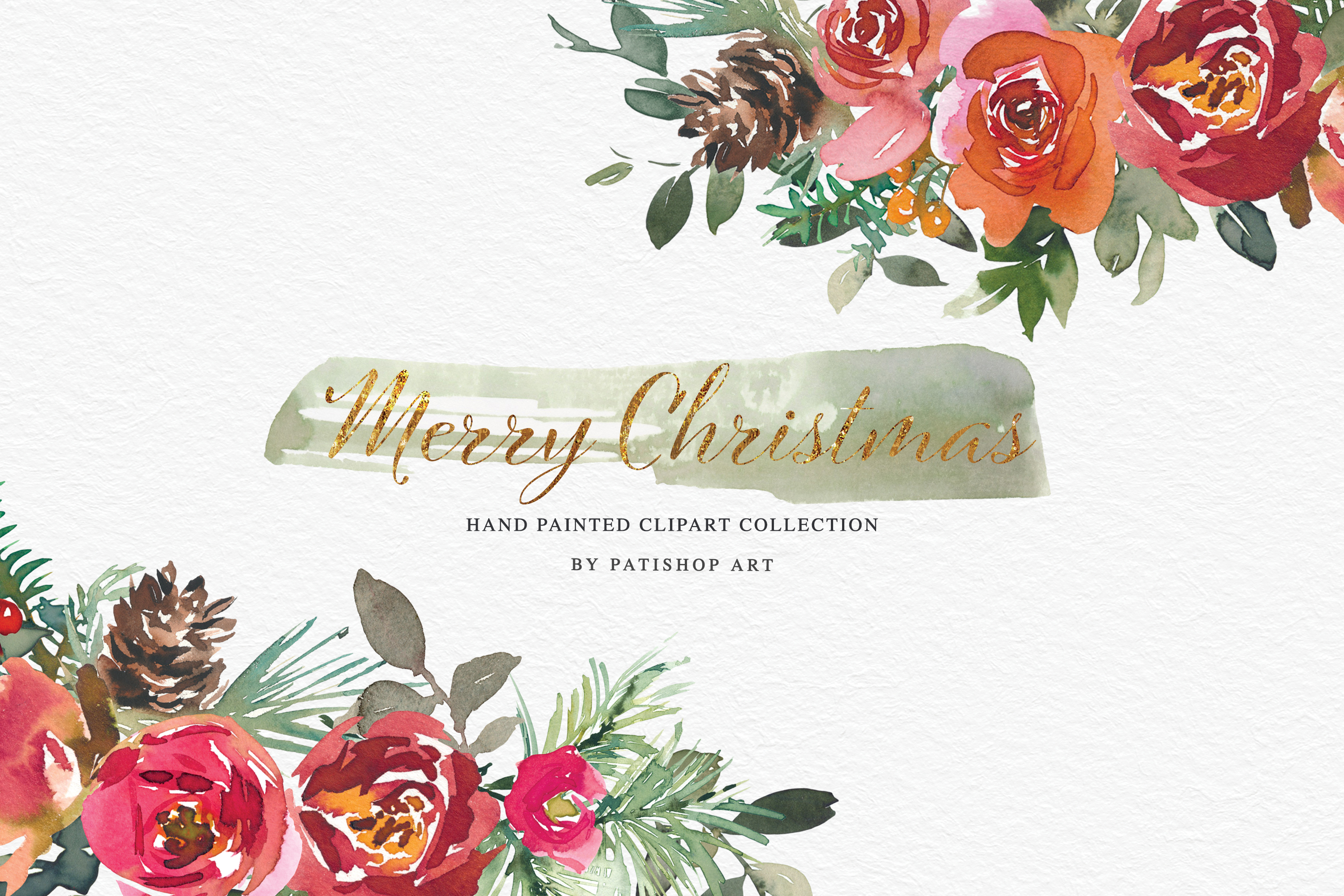 Christmas Watercolor Clipart Set - photo 3