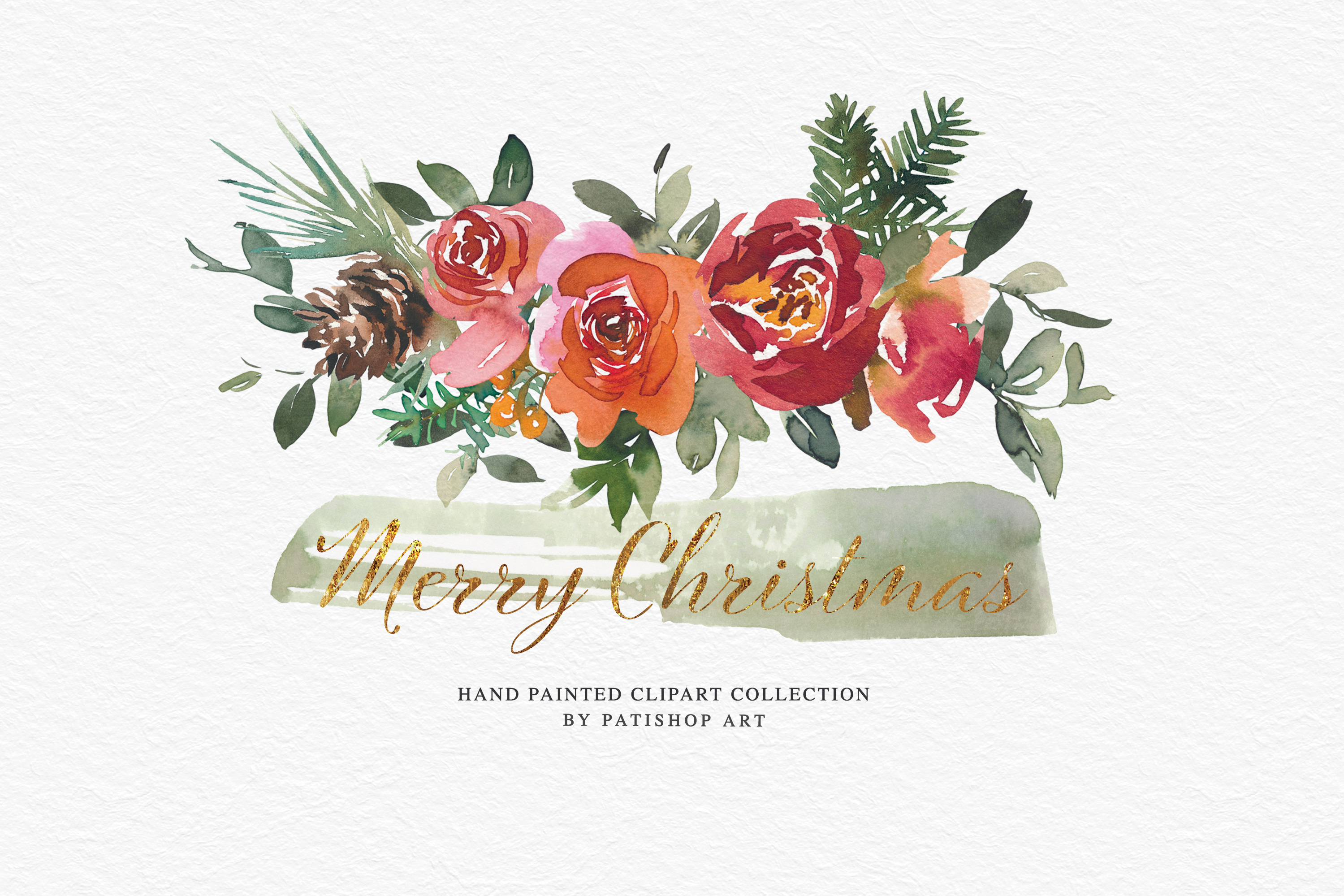 Christmas Watercolor Clipart Set - photo 4