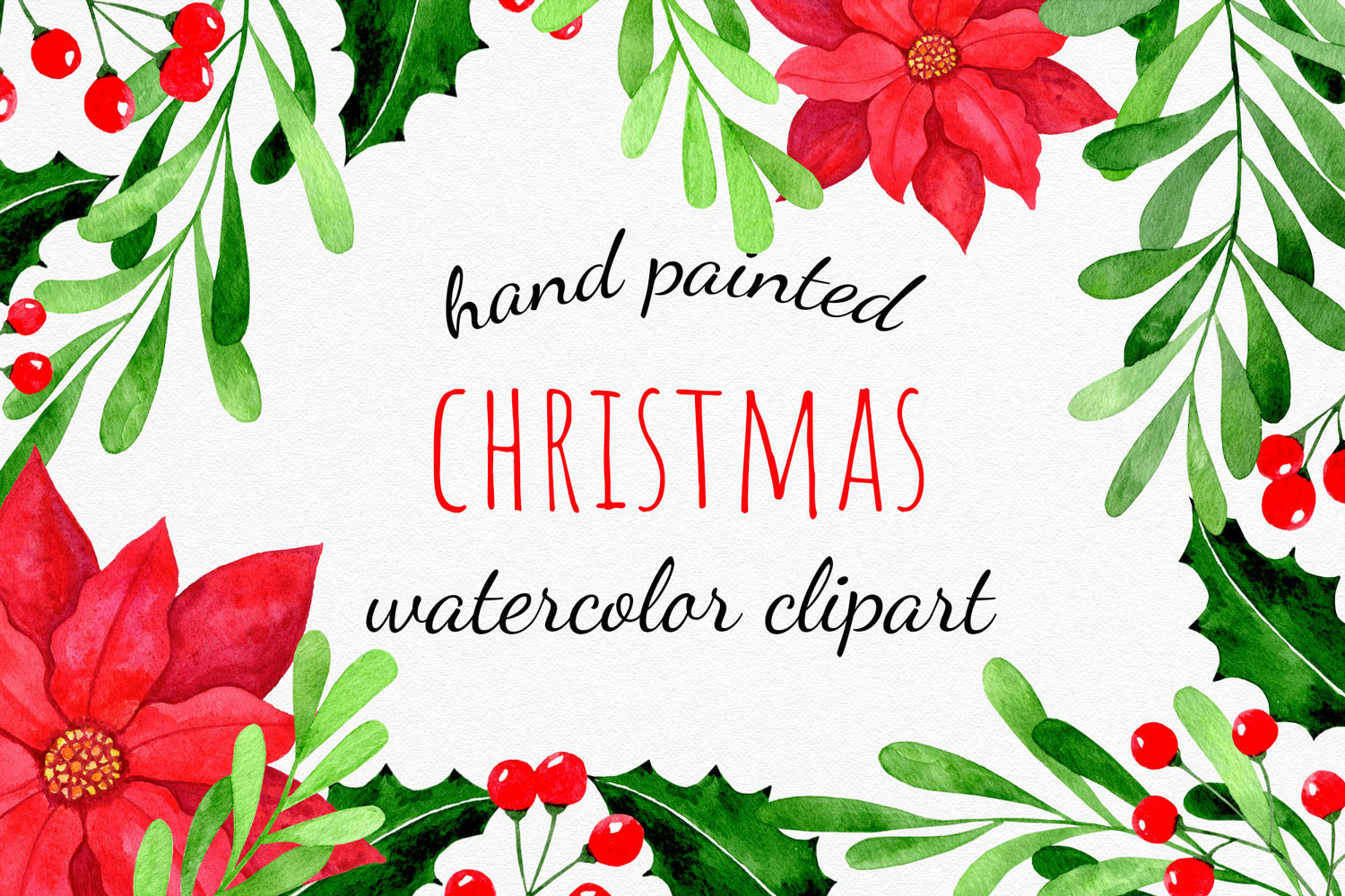 Christmas Floral Elements Clipart - photo 1