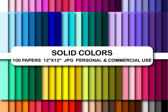 100 Solid Colors Digital Paper Pack