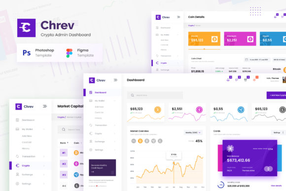 Crypto Admin Dashboard UI Figma PSD