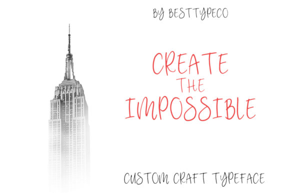 Custom Craft Font PNG with transparent background - Preview 2
