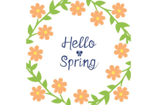 Cute hello spring greeting card design