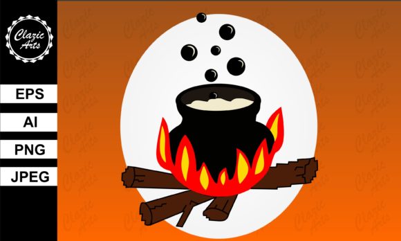 Halloween Cauldron Gráfico Ilustraciones Imprimibles Por ClazicArts