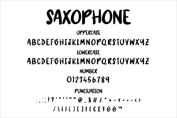 Saxophone Font PNG with transparent background - Preview 2