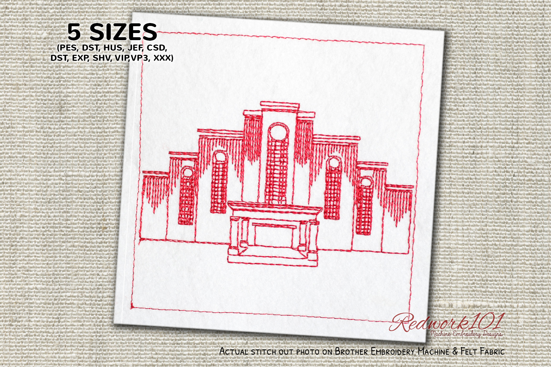 Albuquerque New Mexico Temple Redwork