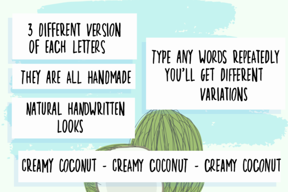 Creamy Coconut Font PNG with transparent background - Preview 1