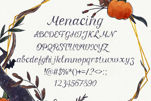 Menacind Font PNG with transparent background - Preview 1