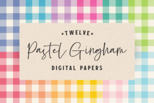 Pretty Pastel Gingham Digital Papers Graphic by Starsunflower Studio ...