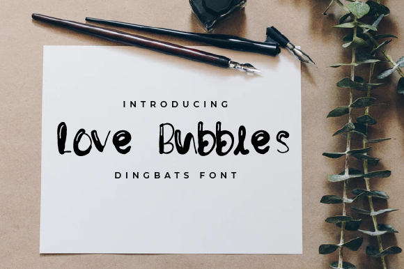 Love Bubbles Font PNG with transparent background - Preview 2
