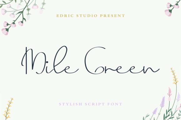 Mile Green Font PNG with transparent background - Preview 1
