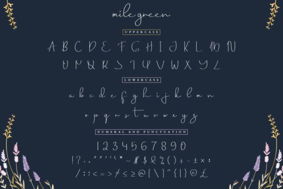 Mile Green Font PNG with transparent background - Preview 3