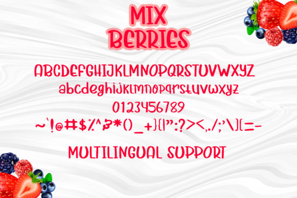 Mix Berries Font PNG with transparent background - Preview 5