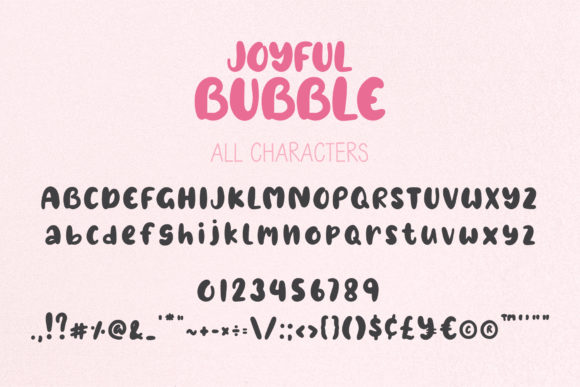 Joyful Bubble Font PNG with transparent background - Preview 2