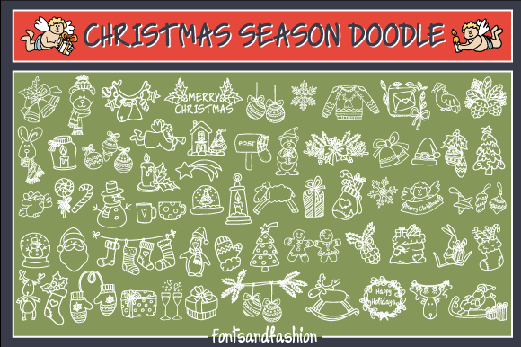 Christmas Season Doodle Font - Preview 1