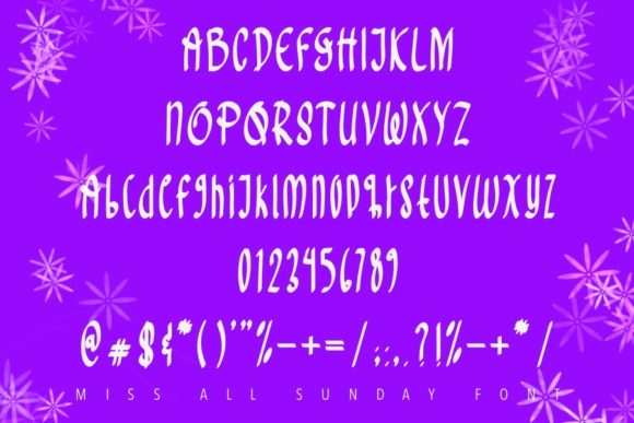 Miss All Sunday Font PNG with transparent background - Preview 4